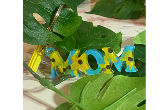 Sunflower Mom Keychain