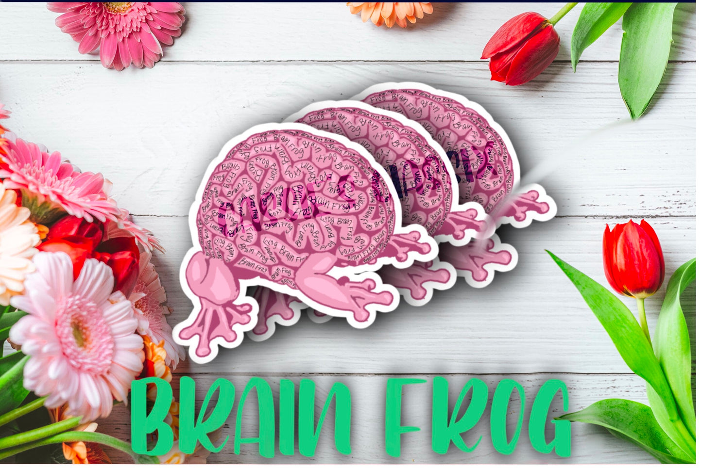 Brain Frog (Brain Fog) Chronic Illness Funnies, spoonie stickers